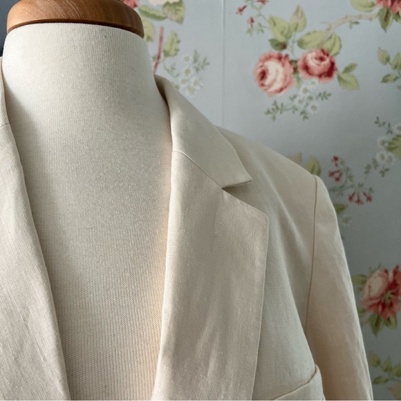 Everlane The Oversized Linen Cotton Blazer Womens 16 Bone Cream - Picture 5 of 15